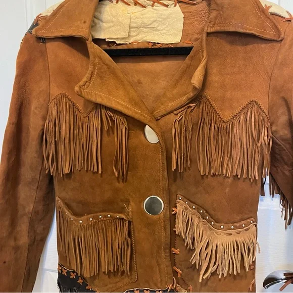 Vintage Rust Brown Suede Fringe Western Jacket - Picture 3 of 9